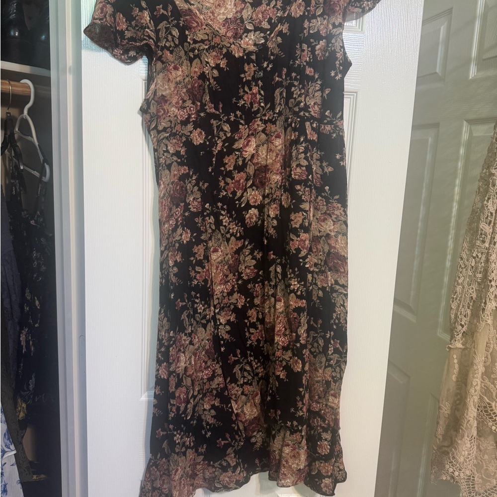 Denim & Supply Ralph Lauren Black Floral Midi Dress